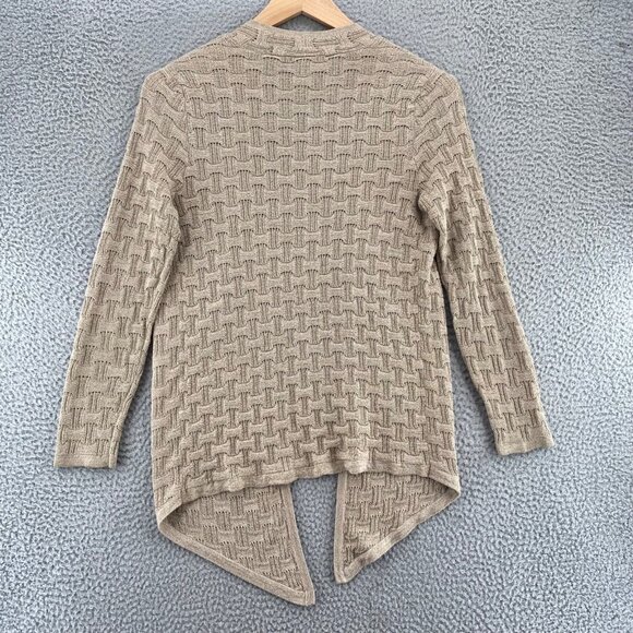 Chicos Sweater Womens 0 US Small Beige Travelers Glitter Open Cardigan Stretch - Picture 3 of 9